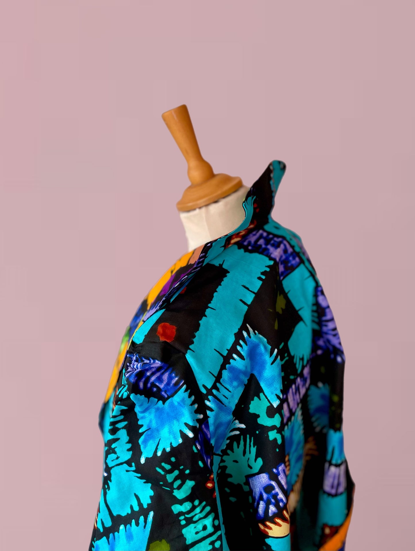 Wẹdo - African themed Ankara Kitenge Lined Wrap Jacket for women with extra long Belt, Dual-size in UK sizes Small, Medium, Large and XLARGE