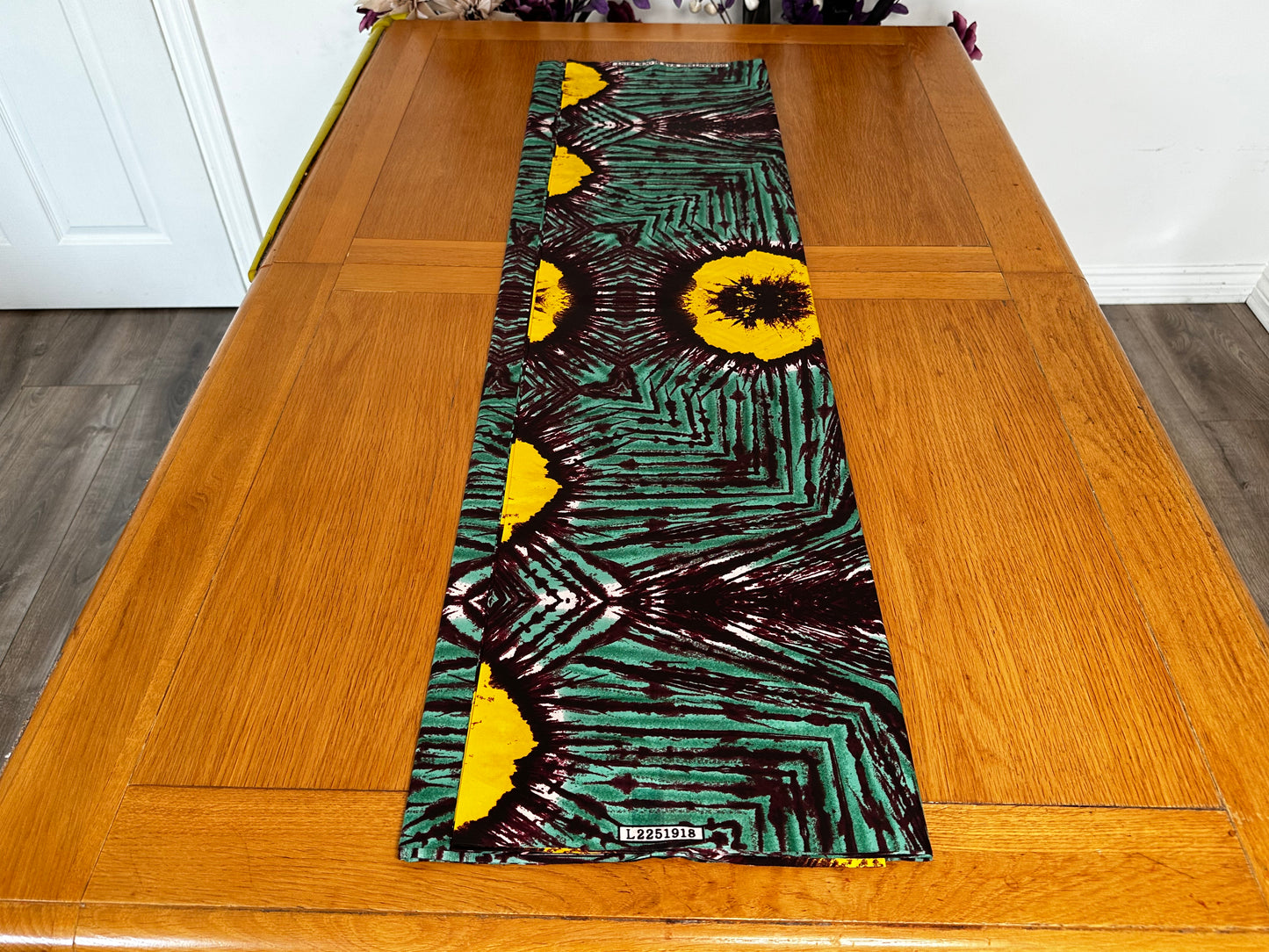 Kayo - African Kampala Dressmaking Crafter Fabric Sold by the Yard Multicolored Green/Black/Yellow Multi Patterned Fabric