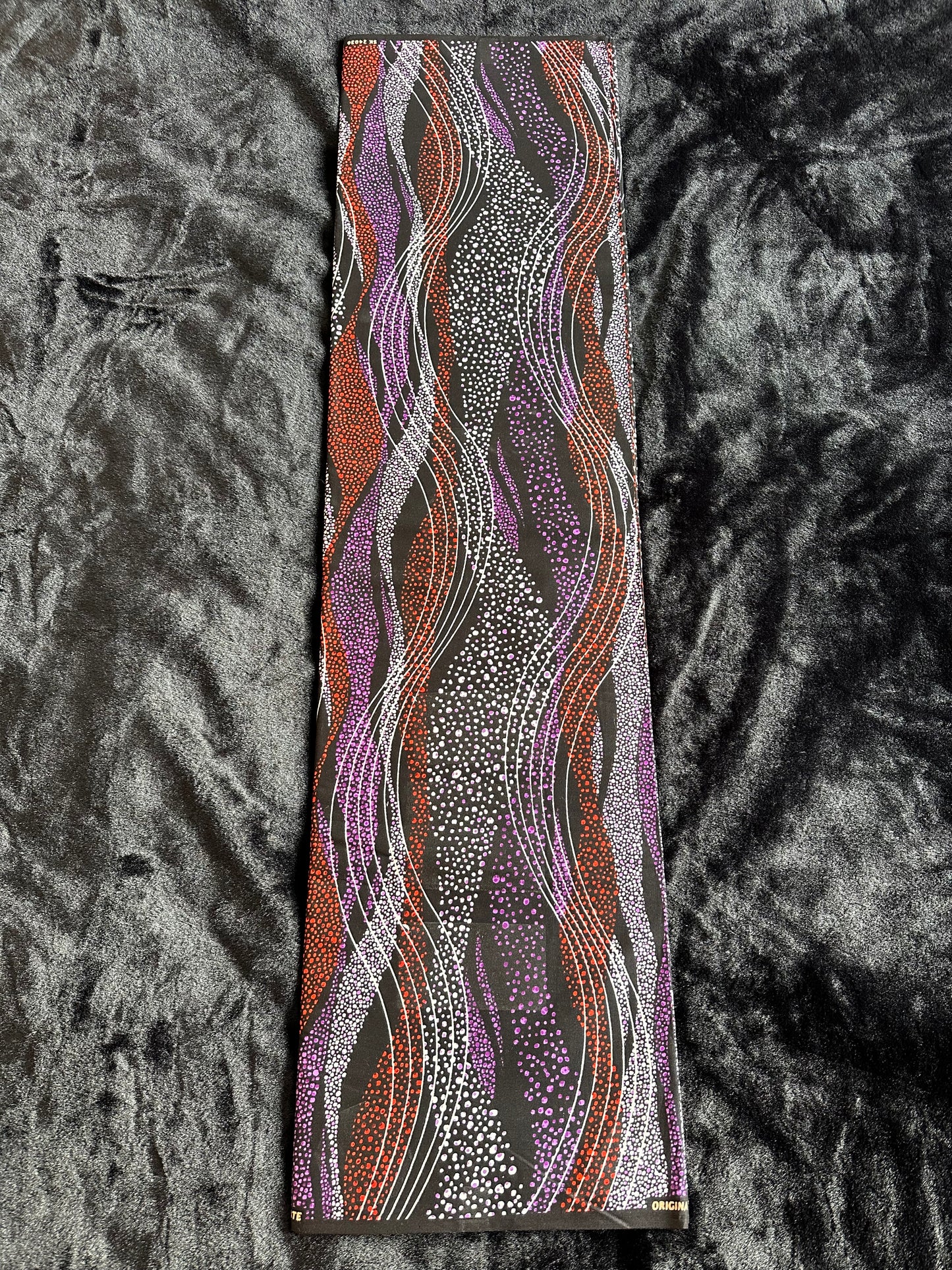 Kewe - African Ankara Kitenge Cotton Dressmaking Crafter Fabric Sold by the Yard Multicolored Purple/Black Swirl and Dot Patterned Fabric