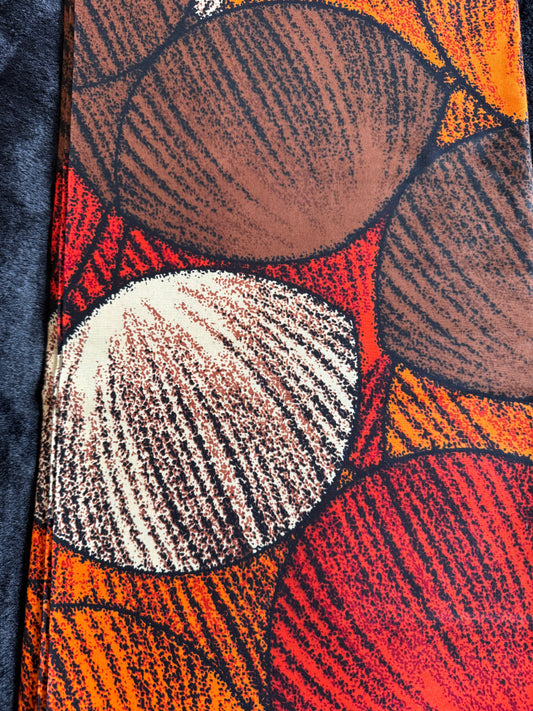 Nuga - African Ankara Kitenge Cotton Dressmaking Crafter Fabric Sold by the Yard Multicolored Red/Orange/White Circle Patterned Fabric