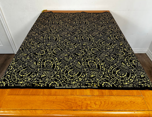 Yale - African Ankara Kitenge Cotton Dressmaking Crafter Fabric Sold by the Yard Multicolored Yellow/Black Multi Patterned Plaid Fabric