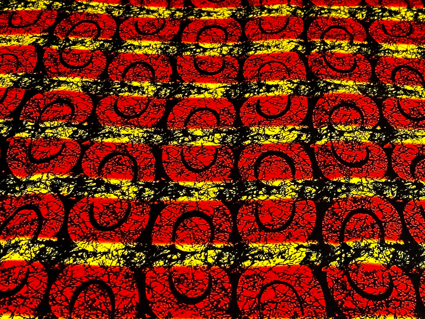Epo - African Ankara Kitenge Cotton Dressmakiing Crafter Fabric Sold by the Yard Multicolored Red/Black/Yellow Geometric Patterned Fabric