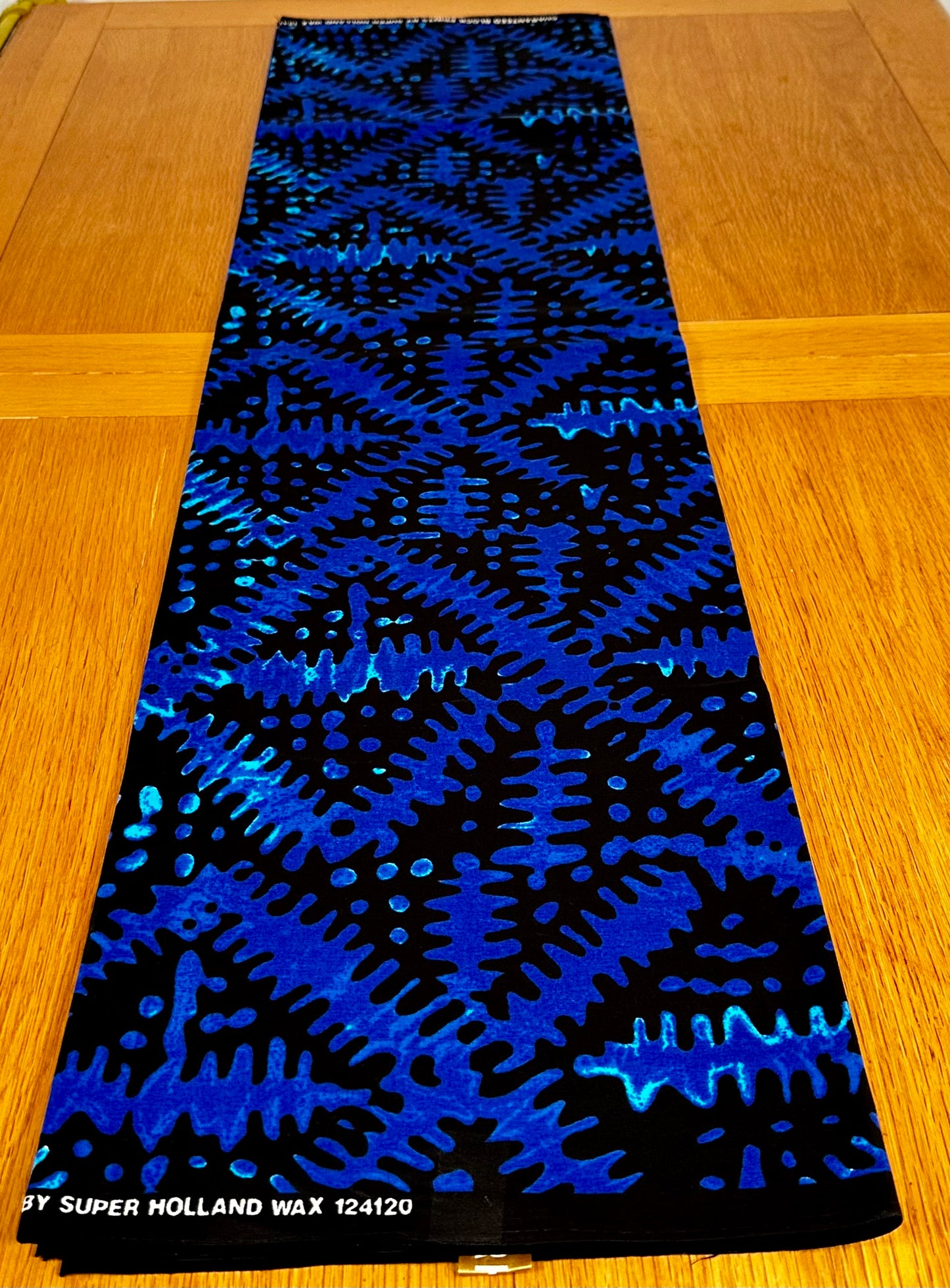 Jelo - African Ankara Kitenge Cotton Dressmaking Crafter Fabric Sold by the Yard Multicolored Blue/Black Multi Patterned Tribal Fabric
