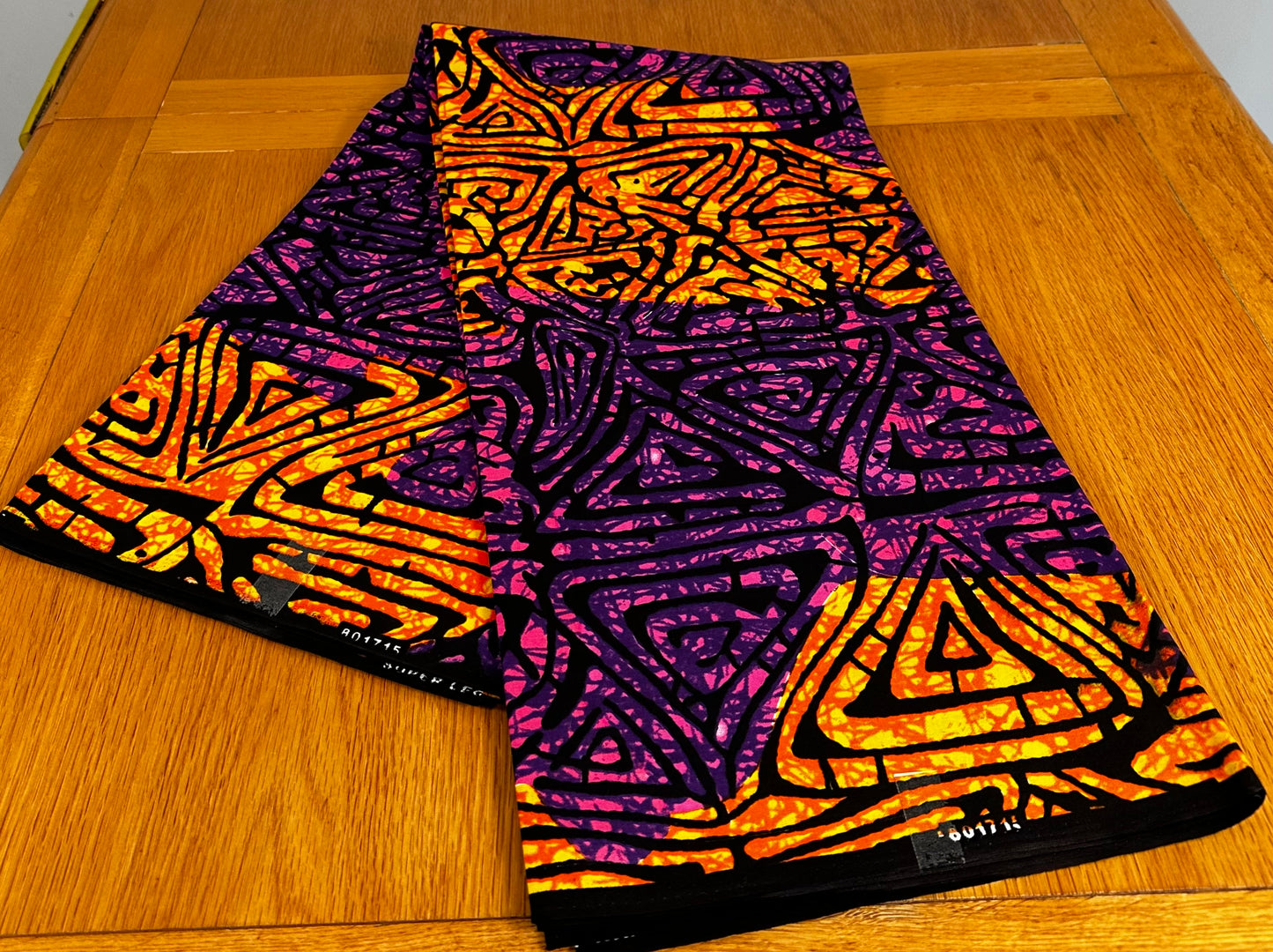 Kpareke - African Ankara Kitenge Cotton Dressmaking Fabric Sold by the Yard Multicolored Yellow/Pink/Orange Multipatterned Swirl Design