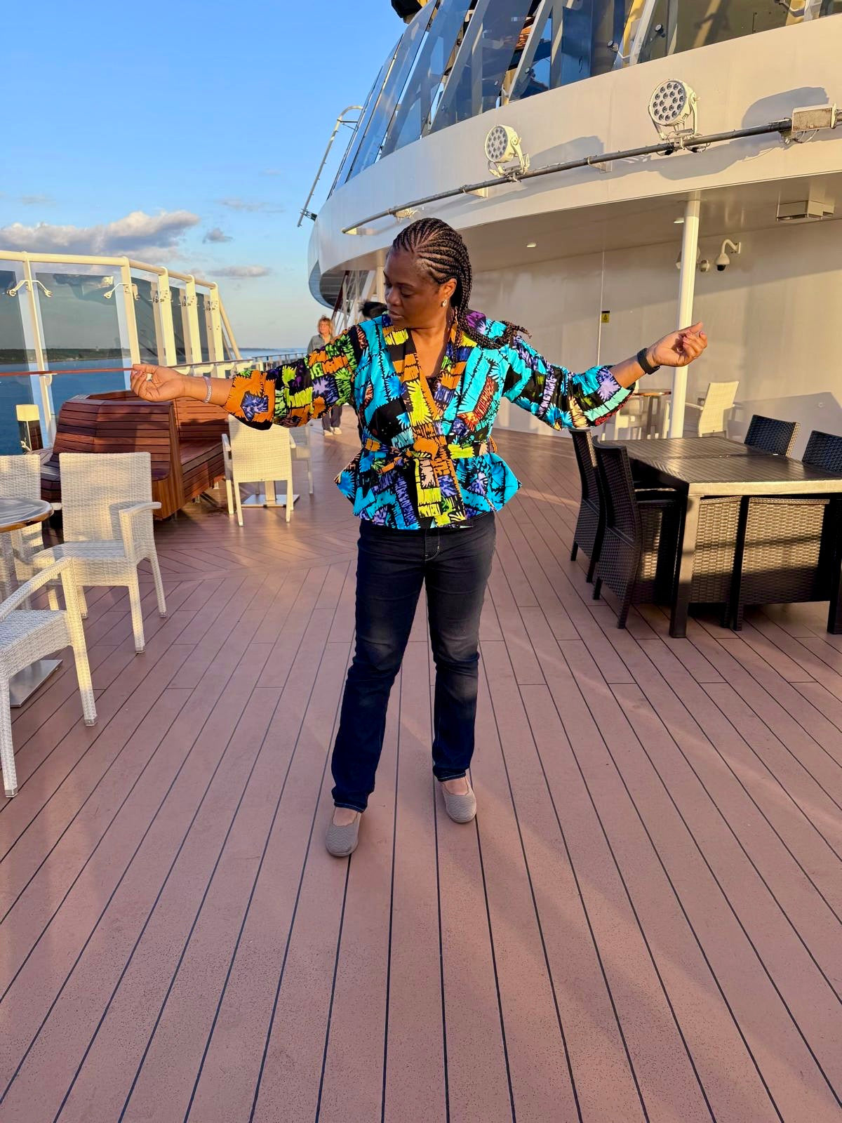 Wẹdo - African themed Ankara Kitenge Lined Wrap Jacket for women with extra long Belt, Dual-size in UK sizes Small, Medium, Large and XLARGE