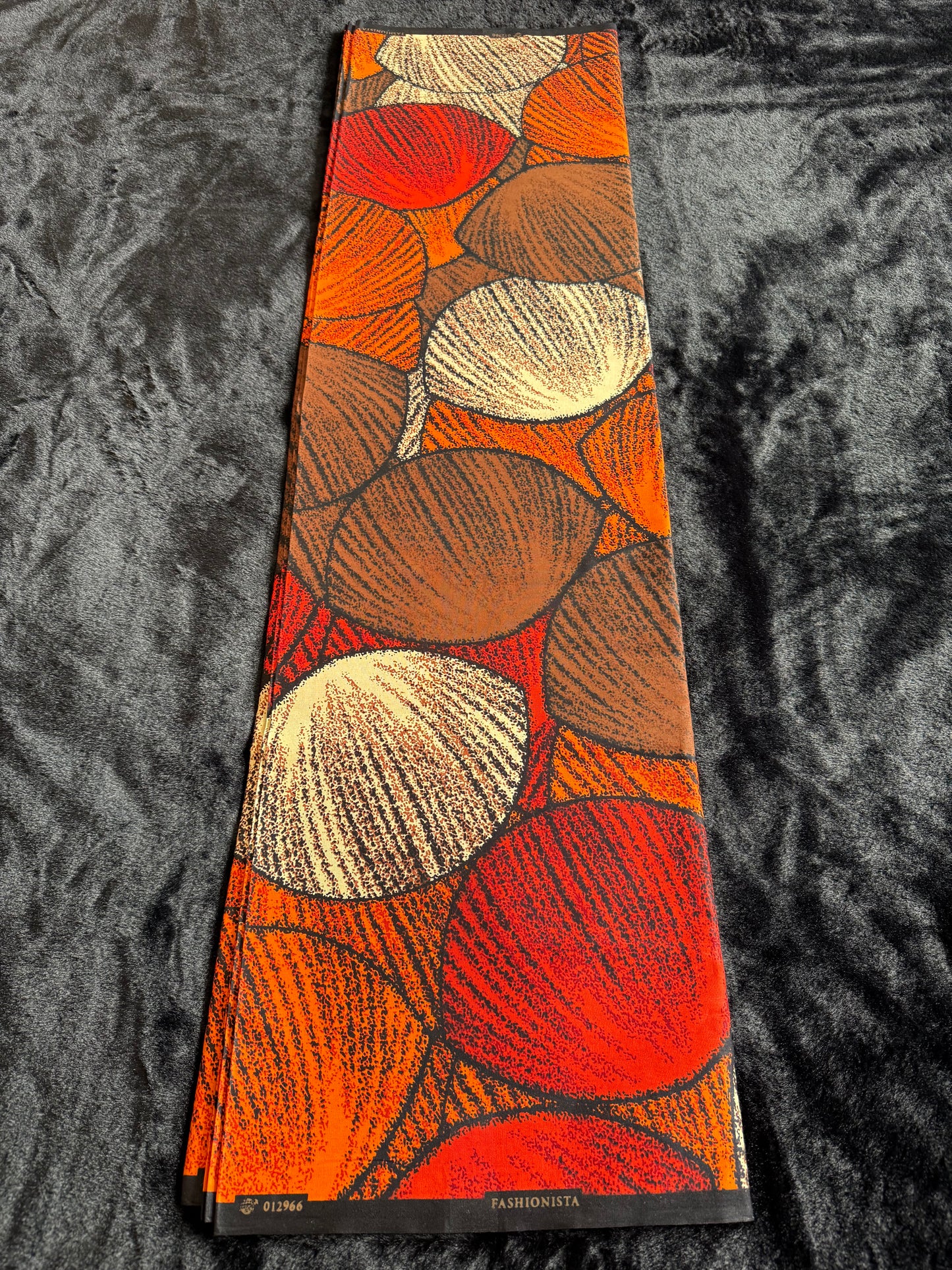 Nuga - African Ankara Kitenge Cotton Dressmaking Crafter Fabric Sold by the Yard Multicolored Red/Orange/White Circle Patterned Fabric