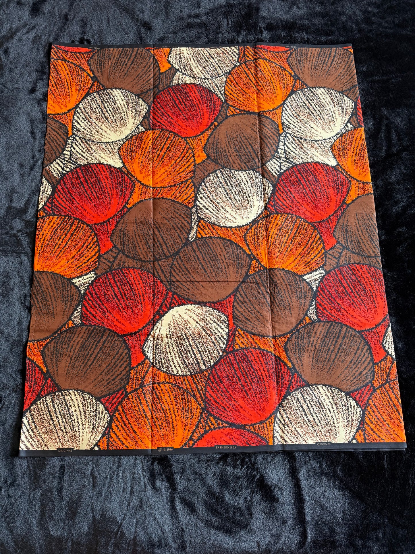 Nuga - African Ankara Kitenge Cotton Dressmaking Crafter Fabric Sold by the Yard Multicolored Red/Orange/White Circle Patterned Fabric