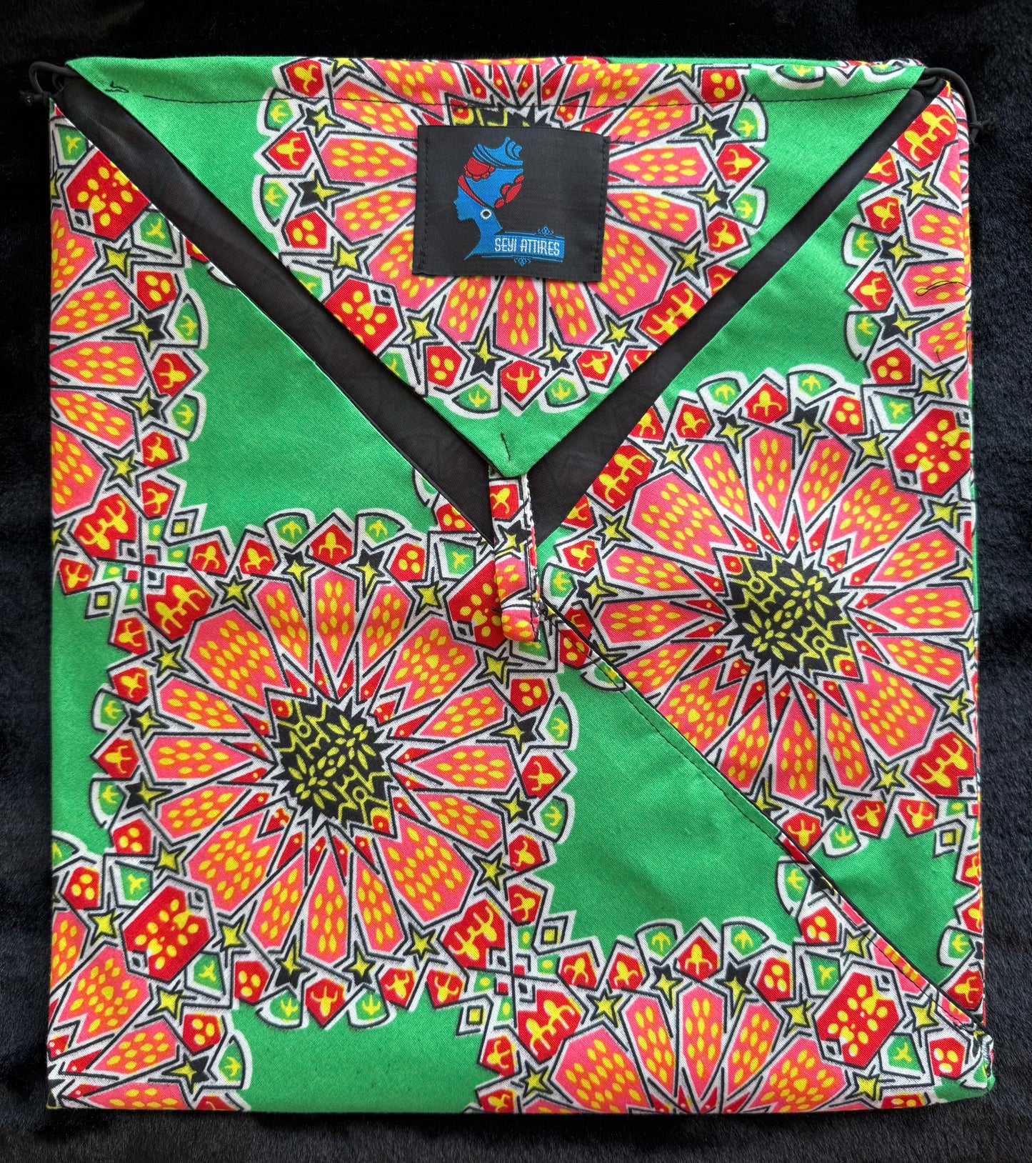 Meela - African Print Ankara Big sized 3in1 bag cardholder bag handmade bag Origami bag Pouch Bag with Studs