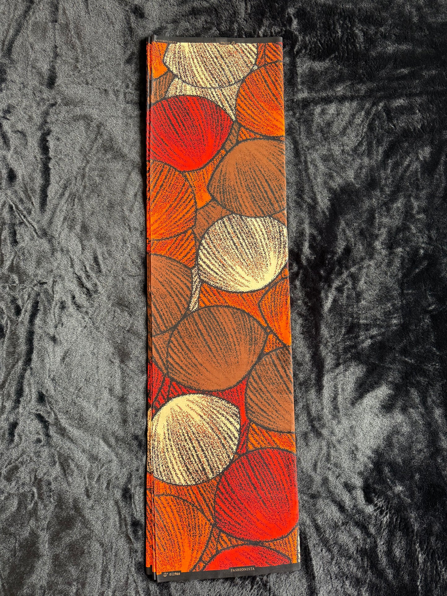 Nuga - African Ankara Kitenge Cotton Dressmaking Crafter Fabric Sold by the Yard Multicolored Red/Orange/White Circle Patterned Fabric