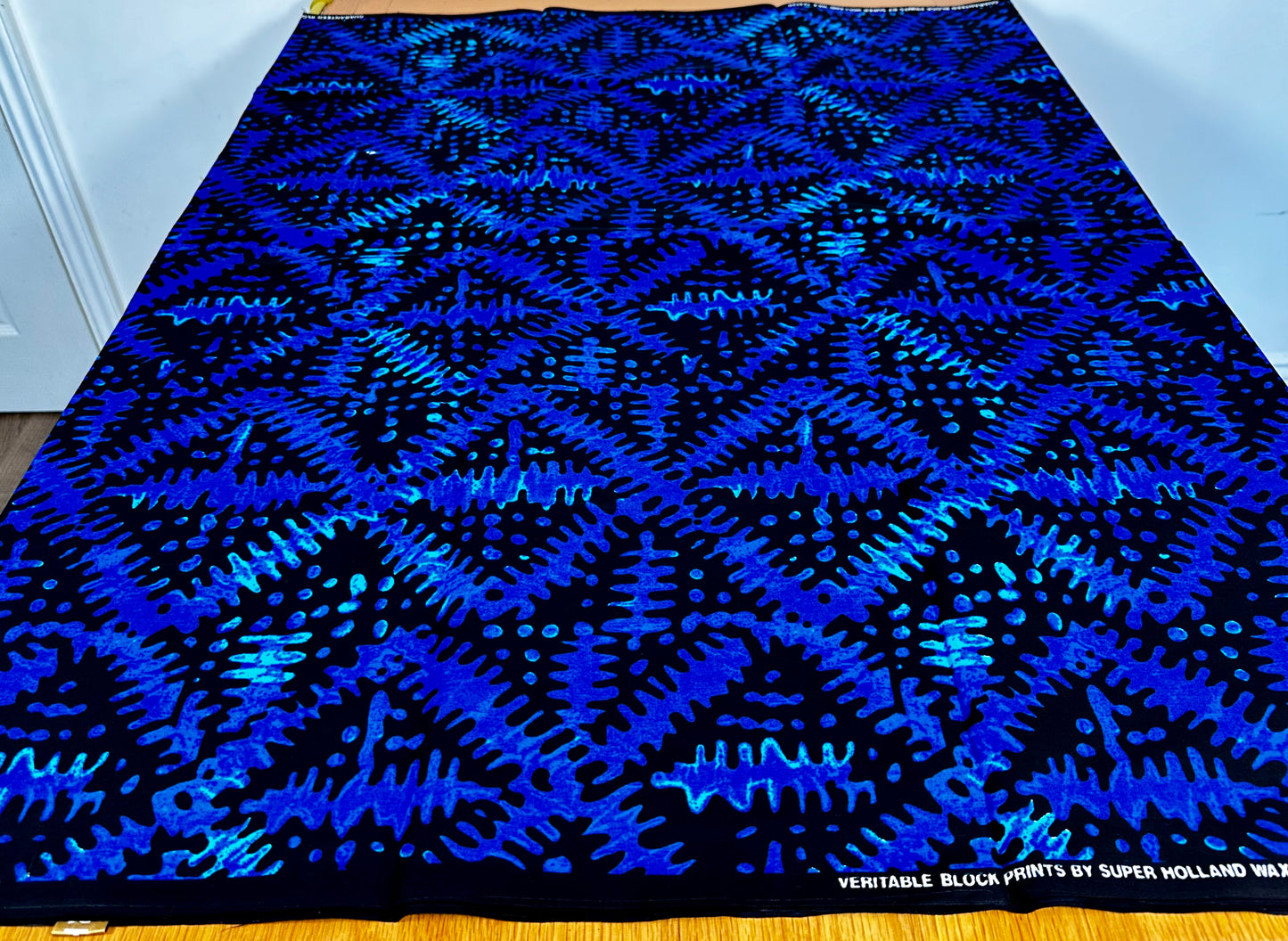 Jelo - African Ankara Kitenge Cotton Dressmaking Crafter Fabric Sold by the Yard Multicolored Blue/Black Multi Patterned Tribal Fabric