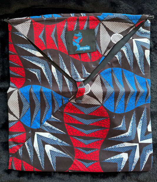 Meela - African Print Ankara Big sized 3in1 bag cardholder bag handmade bag Origami bag Pouch Bag with Studs