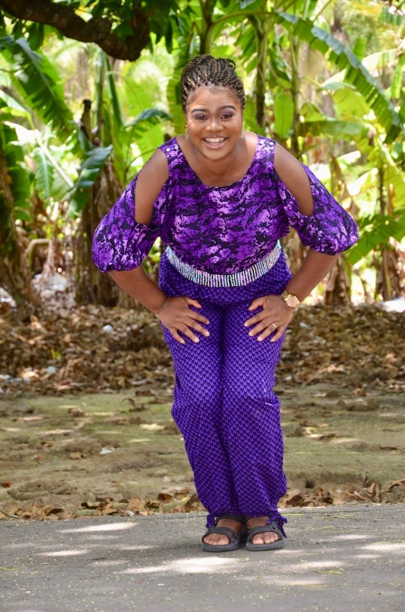 Somọ - Purple Ankara Baggy Jumpsuit Romper appliquéd and rhinestoned removable belt fastened at shoulder dual sized UK Medium to UK XXL