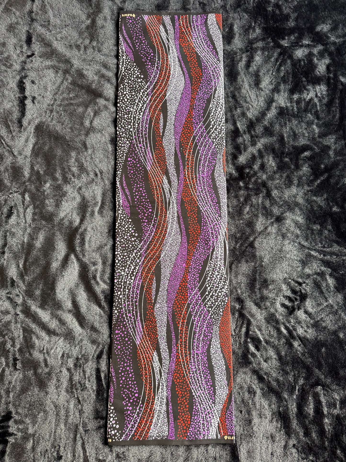 Kewe - African Ankara Kitenge Cotton Dressmaking Crafter Fabric Sold by the Yard Multicolored Purple/Black Swirl and Dot Patterned Fabric