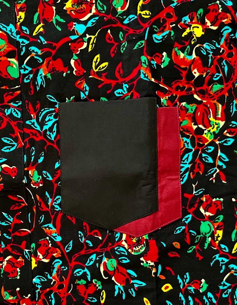 Akin - Men's African Print Ankara Kitenge Chitenge Cotton Patterned Shirt size XXXL Chest Size up to 57 inches
