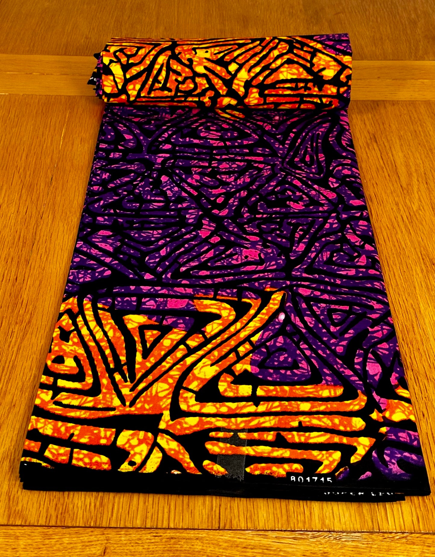 Kpareke - African Ankara Kitenge Cotton Dressmaking Fabric Sold by the Yard Multicolored Yellow/Pink/Orange Multipatterned Swirl Design