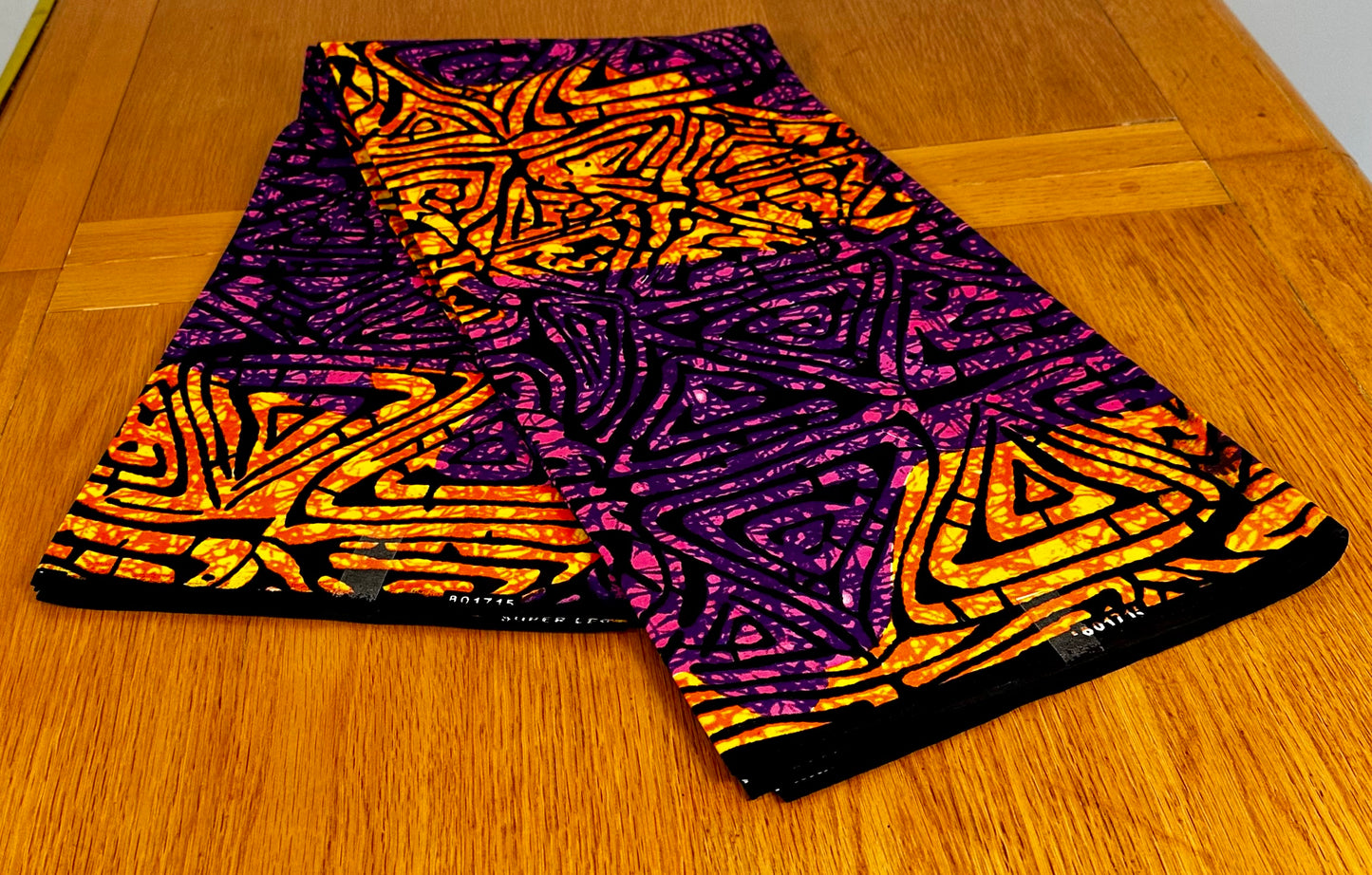 Kpareke - African Ankara Kitenge Cotton Dressmaking Fabric Sold by the Yard Multicolored Yellow/Pink/Orange Multipatterned Swirl Design