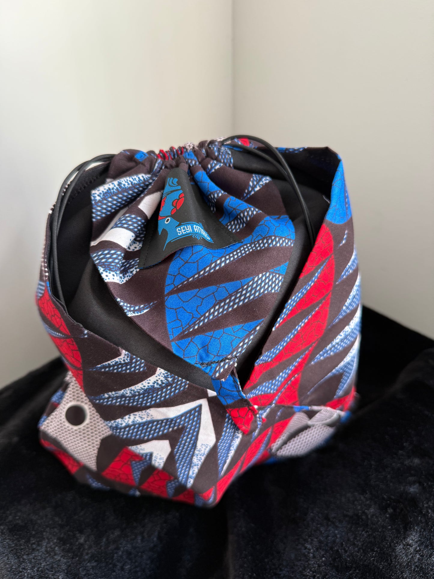 Meela - African Print Ankara Big sized 3in1 bag cardholder bag handmade bag Origami bag Pouch Bag with Studs