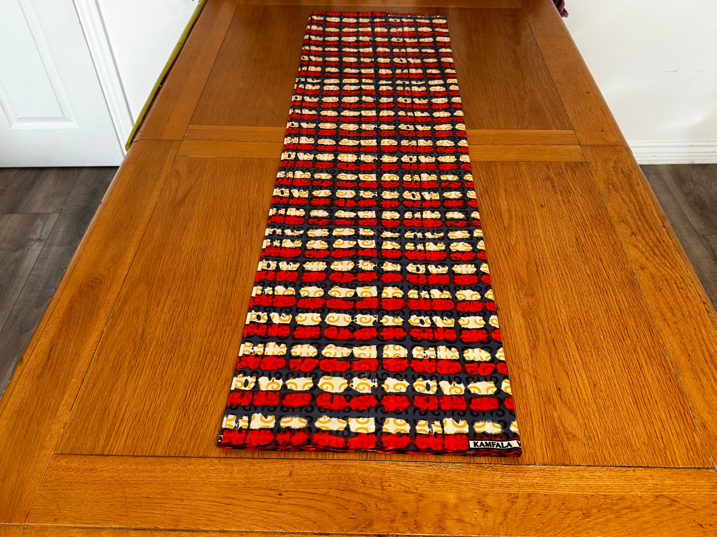 Kike - African Kampala Polyester Dressmaking Crafter Fabric Sold by the Yard Multicolored Red/Black/Yellow Multi Patterned Fabric