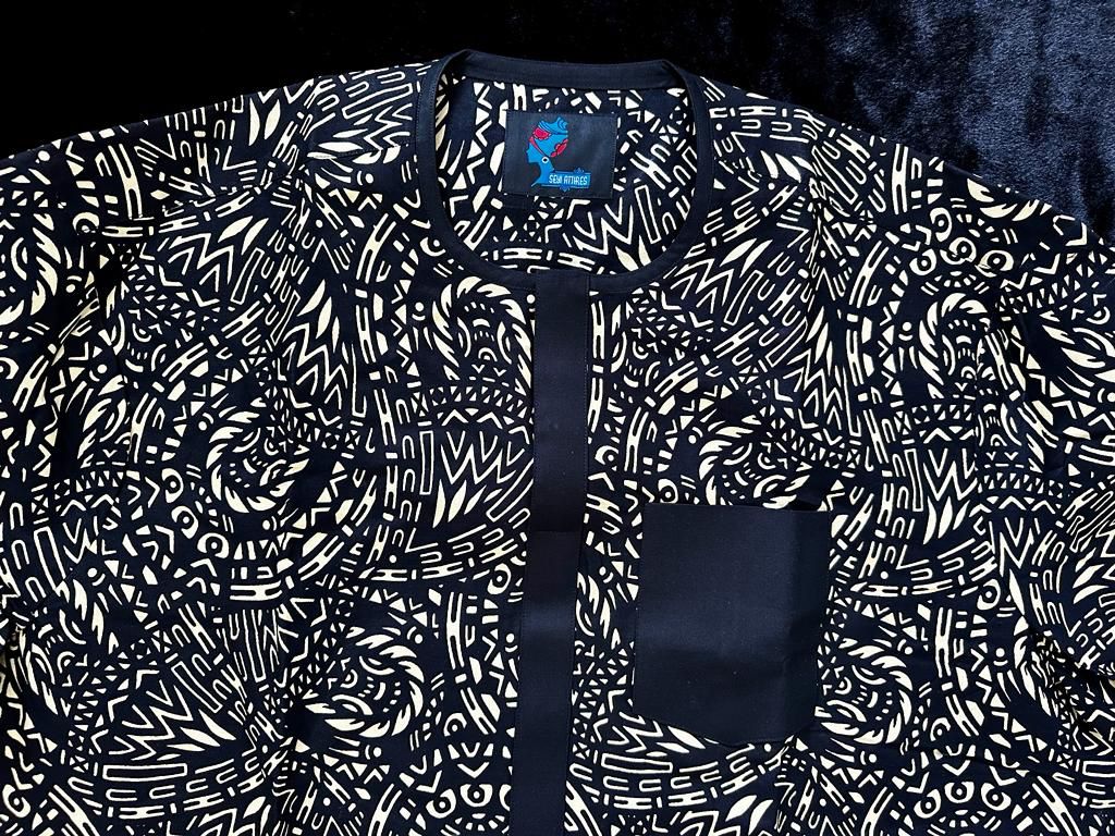 Akin - Men's African Print Ankara Kitenge Chitenge Cotton Patterned Shirt size XXXL Chest Size up to 57 inches