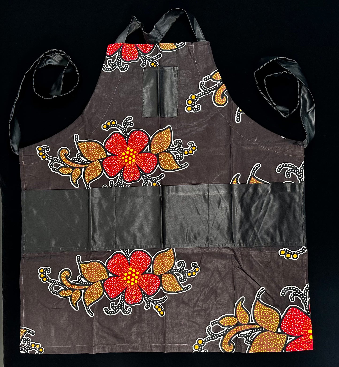Orisirisi - Adult Unisex African Print-Ankara Reversible Apron with Adjustable Neck/Waist Ties
