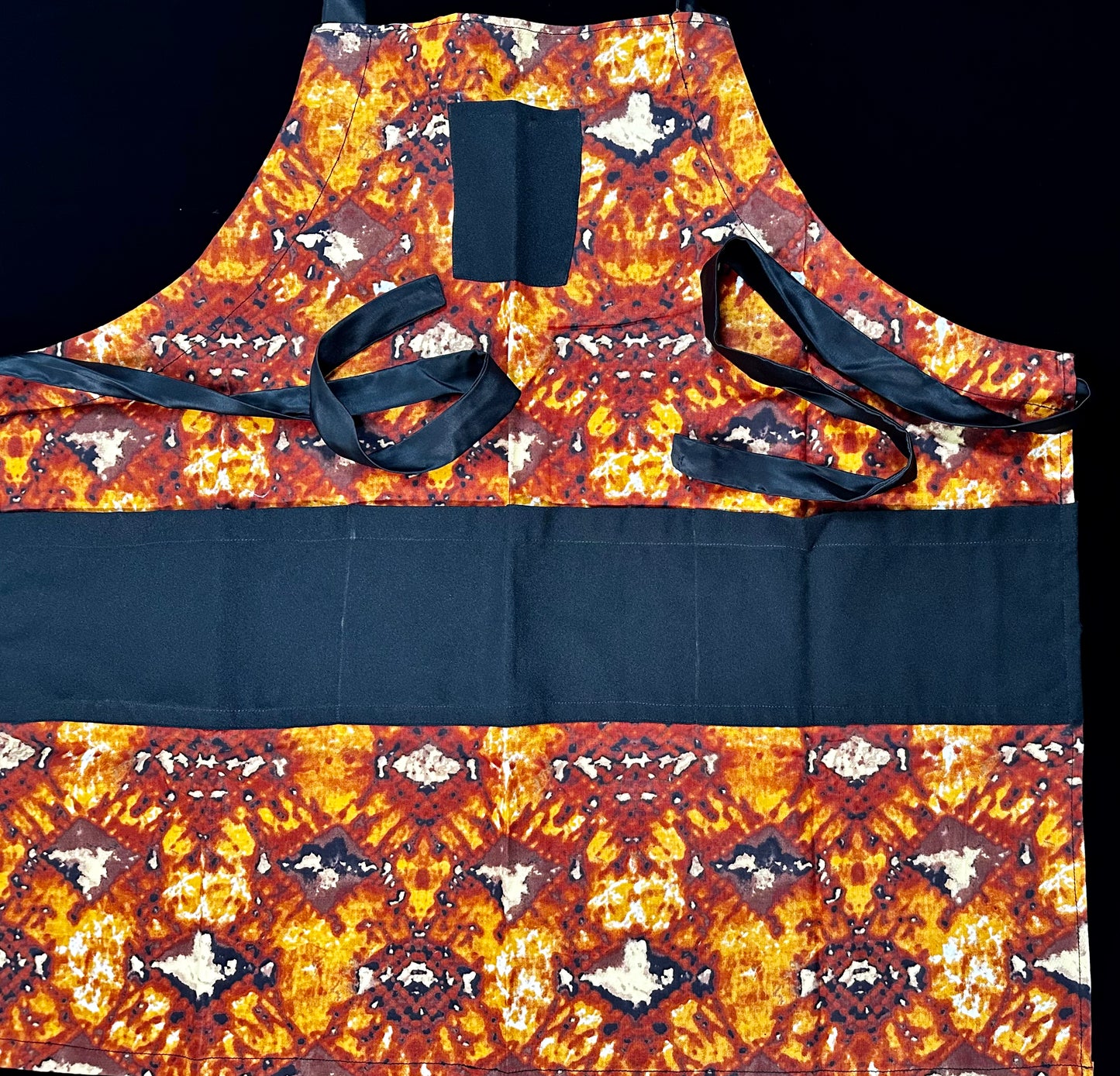 Orisirisi - Adult Unisex African Print-Ankara Reversible Apron with Adjustable Neck/Waist Ties