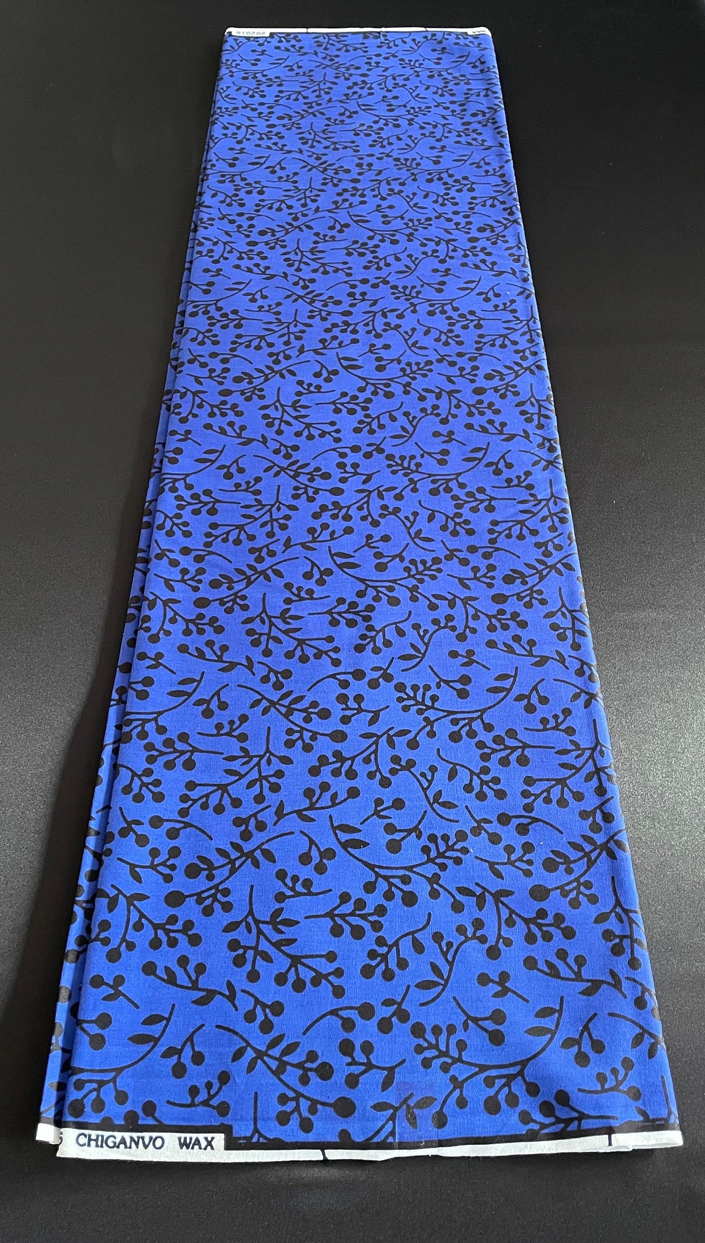 Dele - African Ankara Kitenge Cotton Dressmaking Quilting Crafter Fabric Sold by the Yard Blue/Black Floral Patterned Fabric