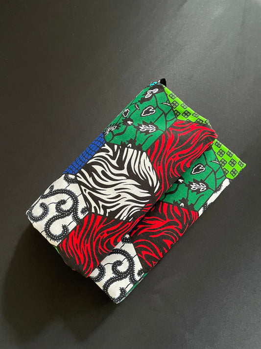 Wigwo - African Ankara Kitenge Cotton Dressmaking Fabric Sold by the Yard Multicolored Red/White/Black/Yellow Geometric Pattern Fabric