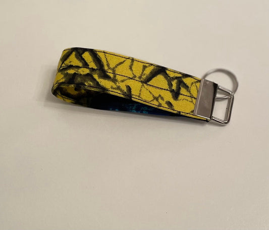 Towa Ankara Waxed Cotton Fabric Key Fob Key Wristlet Key Attachment Keyholder Fit Palm Size up to 4 Inches Across