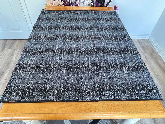 Gara - African Ankara Kitenge Cotton Dressmaking Crafter Fabric Sold by the Yard Multicolored Grey/Black/Abstract Patterned Fabric