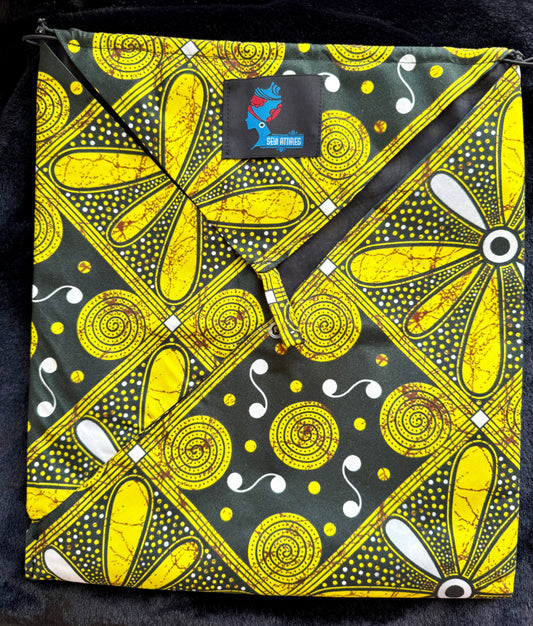 Meela - African Print Ankara Big sized 3in1 bag cardholder bag handmade bag Origami bag Pouch Bag with Studs