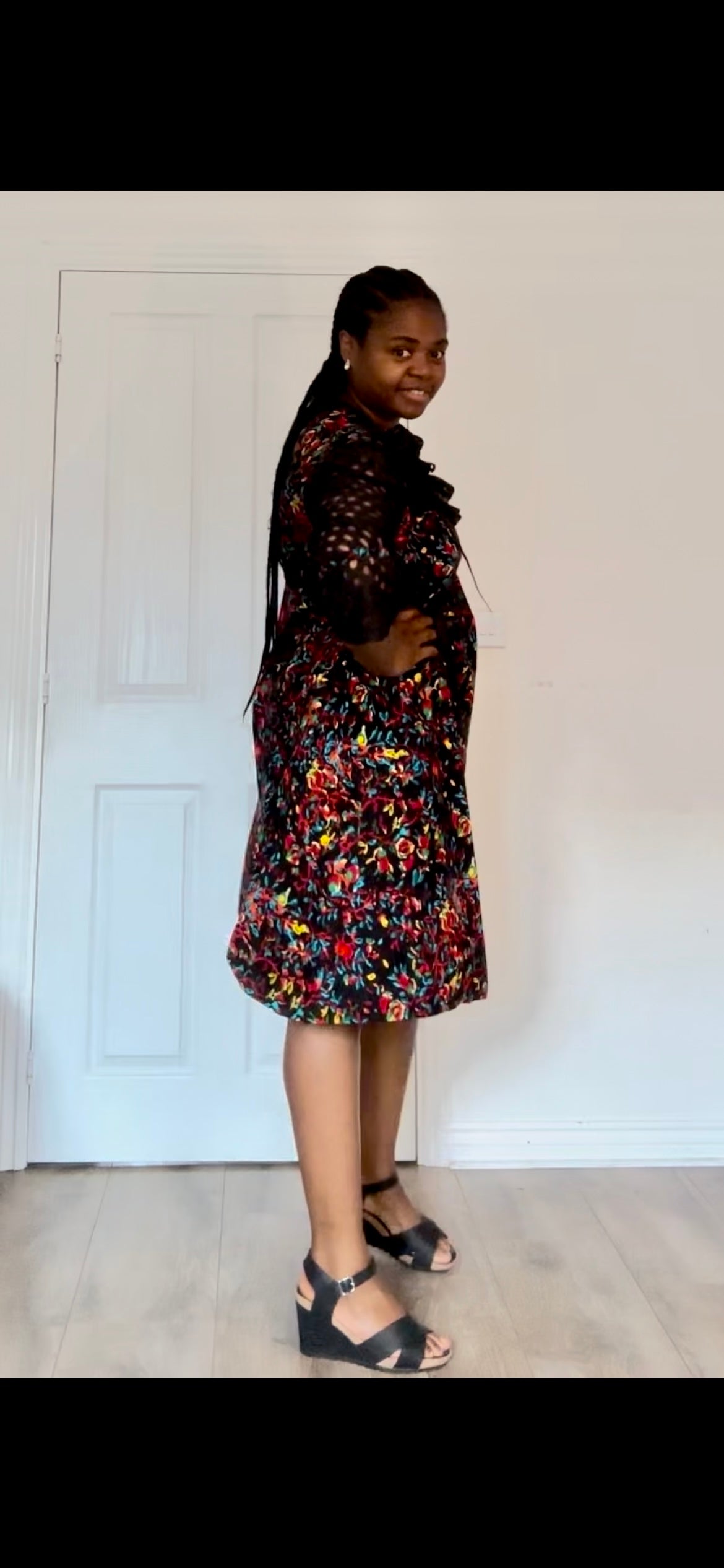 Maimuna - African Themed Ankara Kitenge Multicolored Floral Patterned Dress with Lace Available in UK 12 to UK 20, African Dress, African Fashion